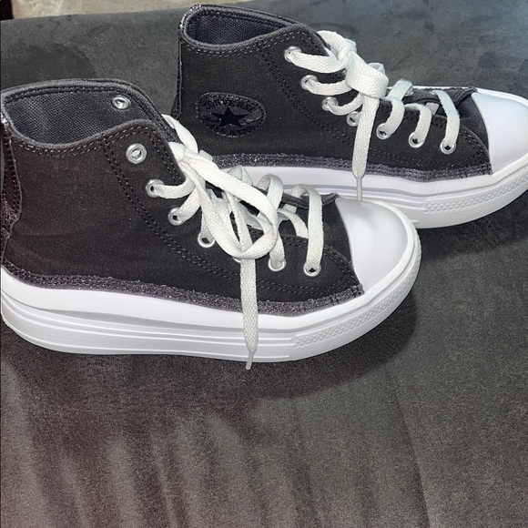 Converse Kids High-Top Platform Sneakers - Black and White - Picture 1 of 4
